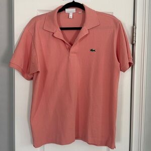 Lacoste Men's Salmon Pink Short-Sleeve Polo
